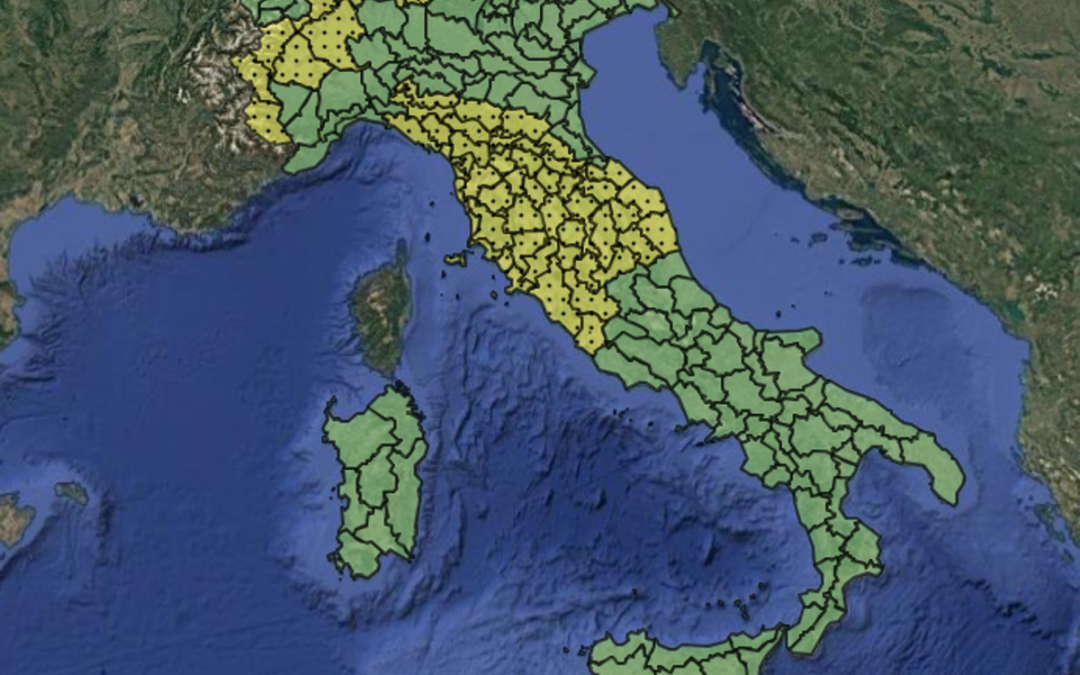 Maltempo, allerta meteo gialla martedì 25 agosto: la mappa delle 8 regioni a rischio