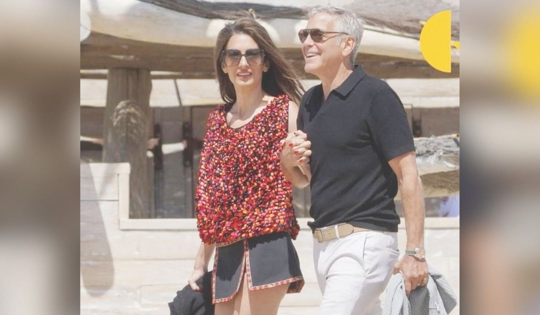 Il look casual di Amal e George Clooney