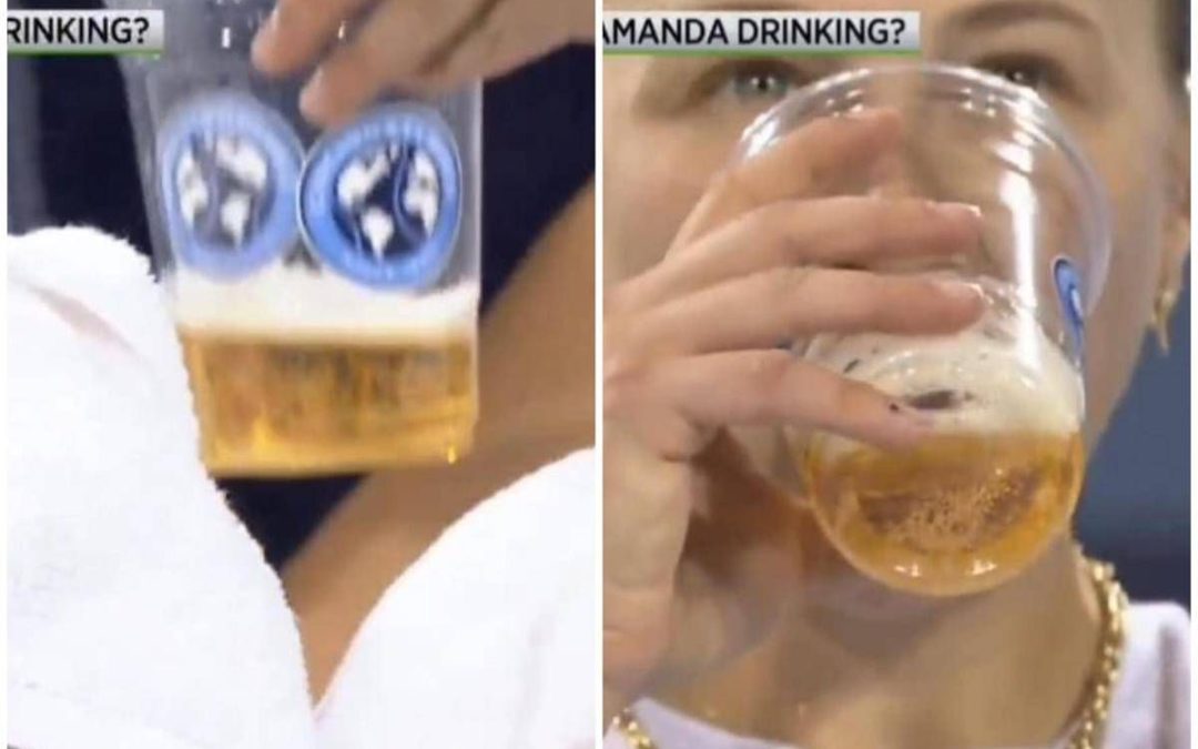 Anisimova e il mistero della bibita durante la partita: “Sta bevendo birra?”
