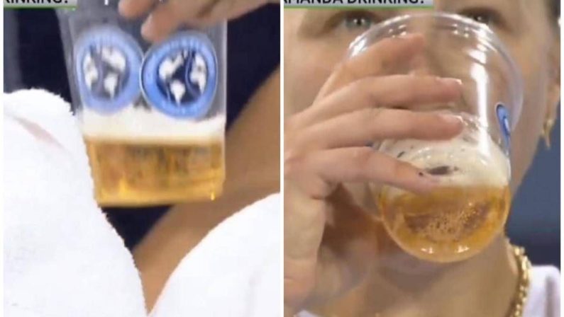 Anisimova e il mistero della bibita durante la partita: “Sta bevendo birra?”