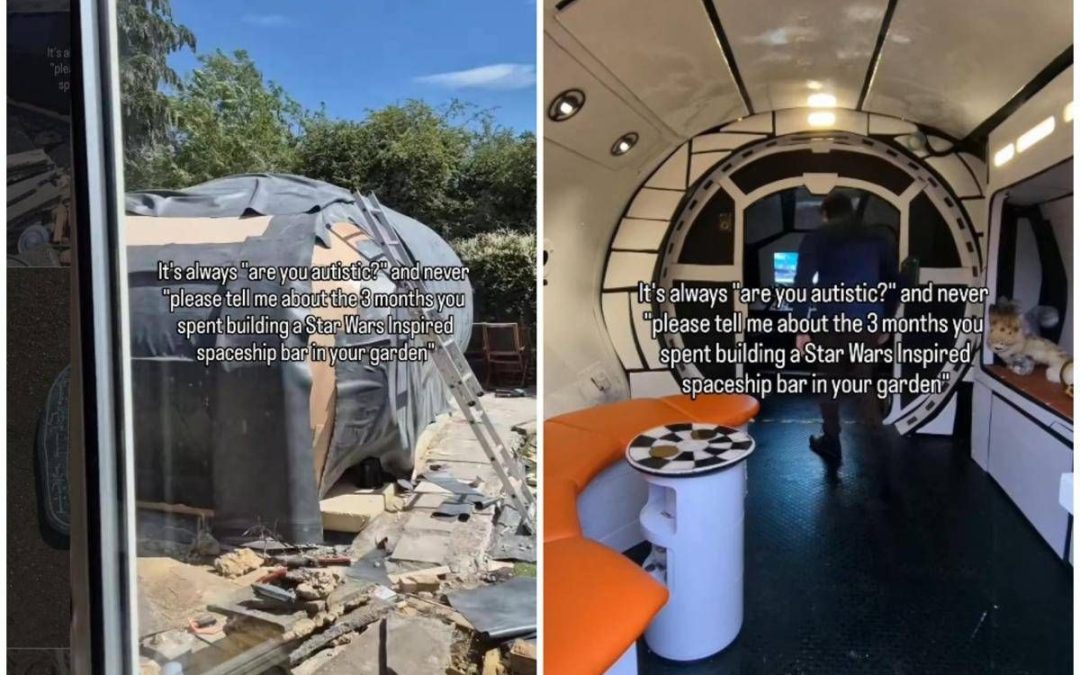 È fan di Star Wars e costruisce un’astronave… in giardino