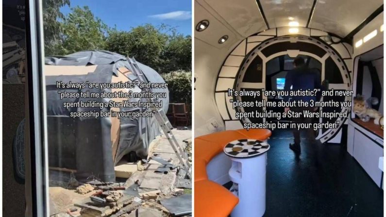È fan di Star Wars e costruisce un’astronave… in giardino