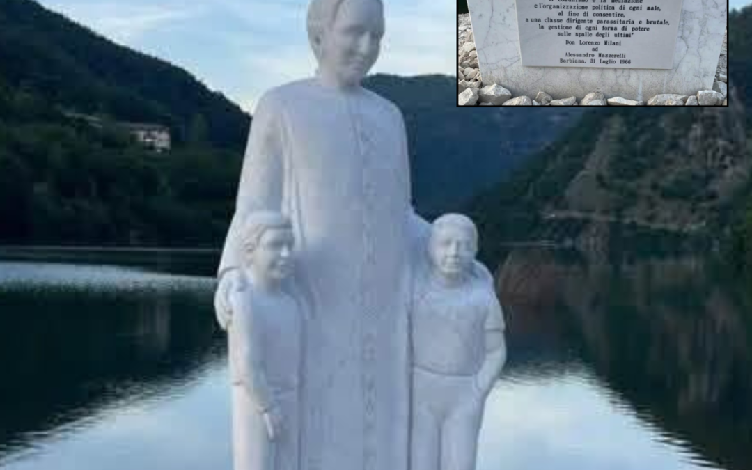 Don Milani, inaugurata la statua con frase anti-comunista: scoppia la polemica