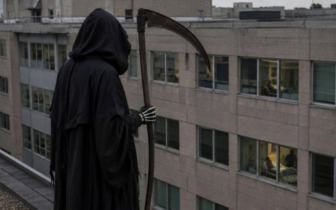 Vestito da morte sale sul tetto di un ospedale e fissa i pazienti: arrestato
