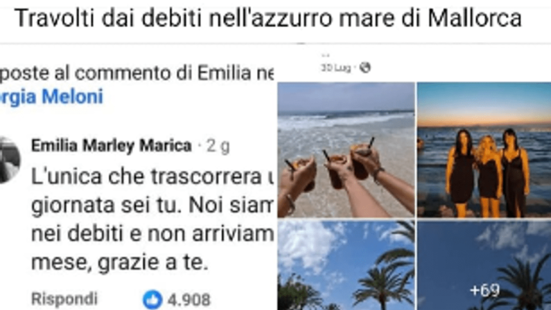 “Travolti dai debiti nell’azzurro mare di Mallorca”: Osho smaschera la creator che aveva criticato Giorgia Meloni