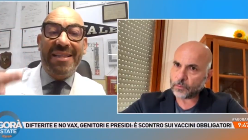 Bassetti contro Dragoni, scontro in diretta ad ‘Agorà Estate’ su difterite: “Ignorante”