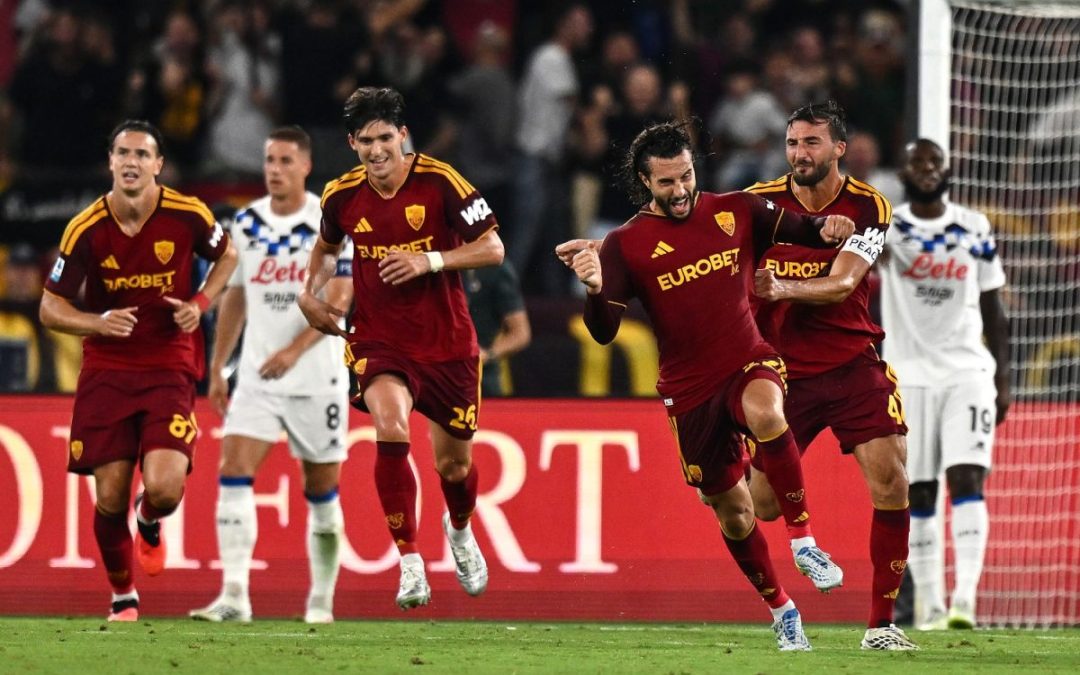 Roma rimonta l’Atalanta nel finale: 2-1 e vetta con l’Inter