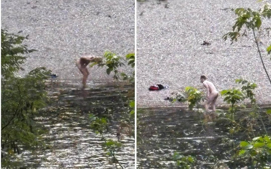 Bagno senza veli nel Brenta, due uomini entrano in acqua nonostante il divieto