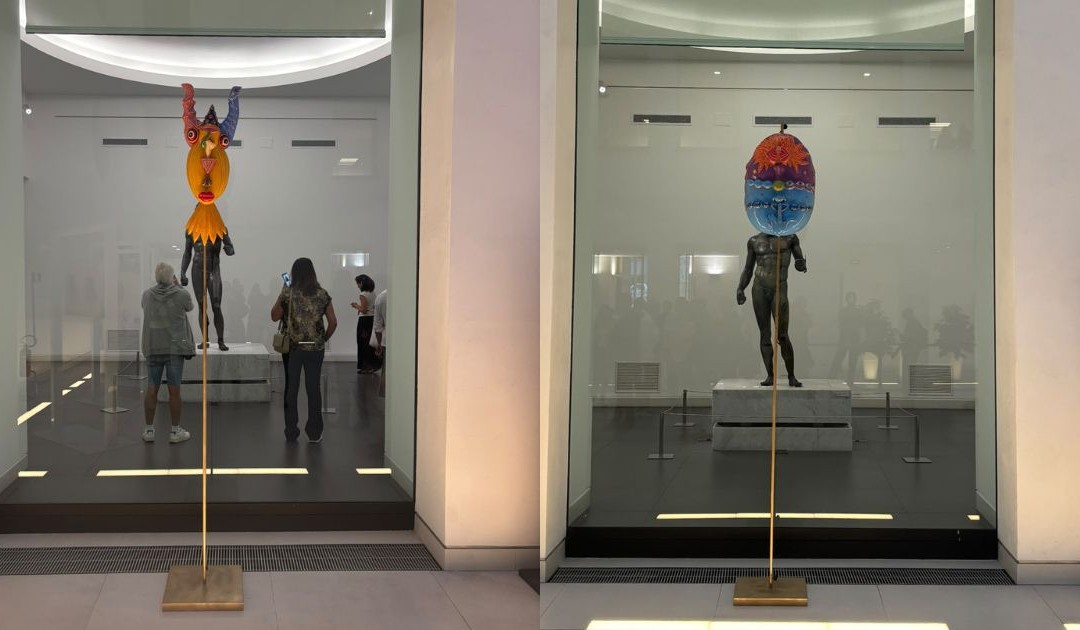 I Bronzi di Riace con le maschere di Ontani