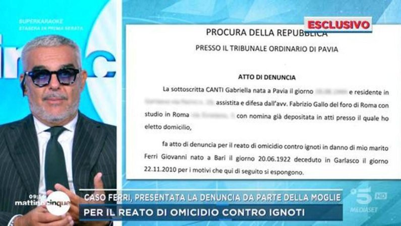 Delitto di Garlasco, la moglie di Giovanni Ferri presenta denuncia in procura per far riaprire caso: “Si indaghi per omicidio”