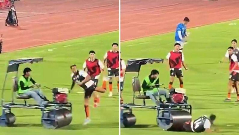 Calciatore investito in campo, l’incidente da brividi