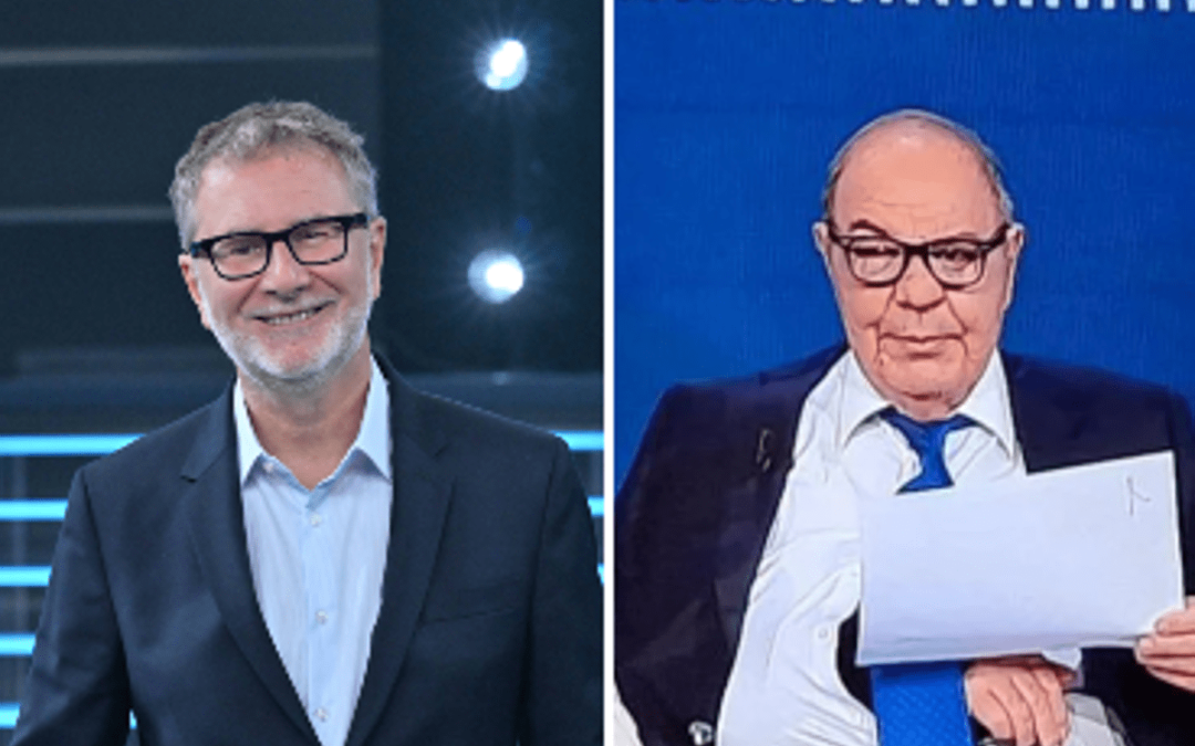 Fazio a ‘Tale e Quale Show’, Conti gli chiede di imitare Vespa e lui: “Vuoi che cada dalle scale?”