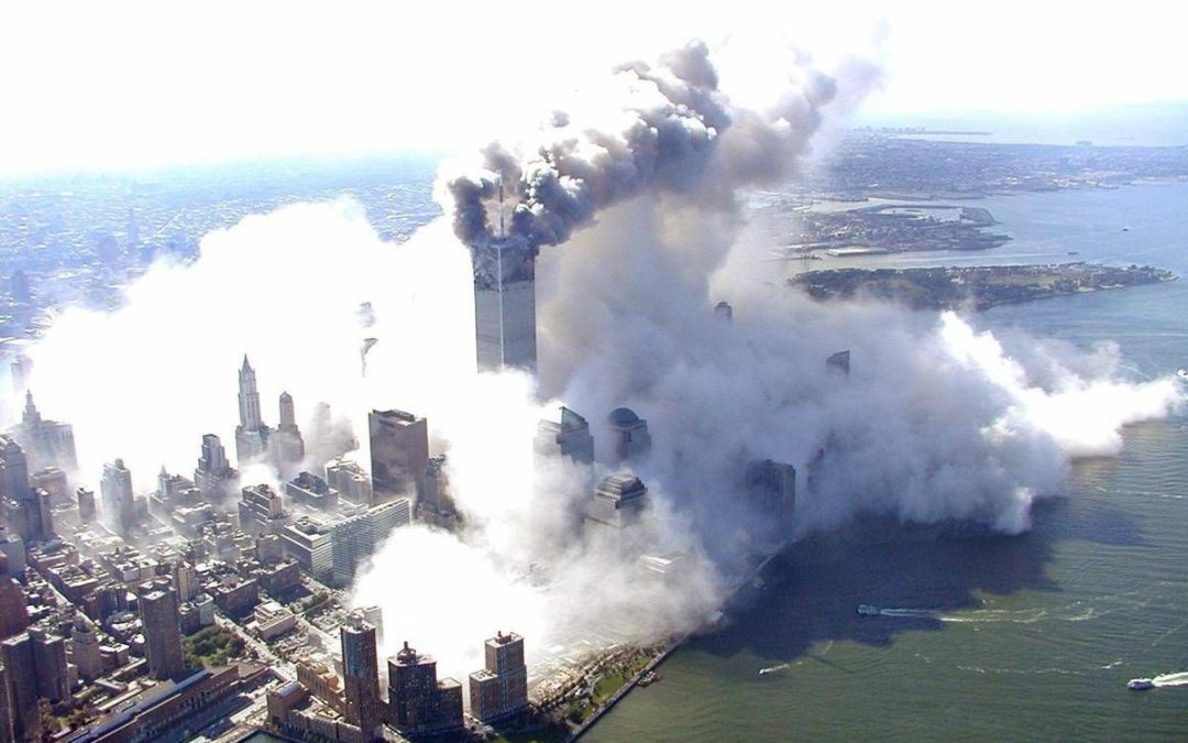 Le Torri Gemelle in fiamme
