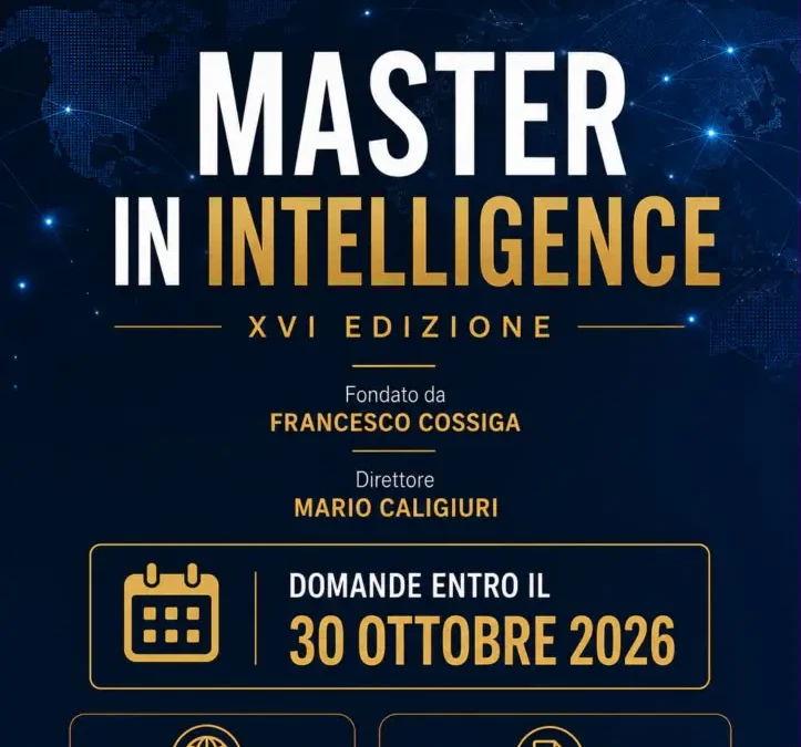 Master in Intelligence dell’Università della Calabria, domande fino al 30 ottobre