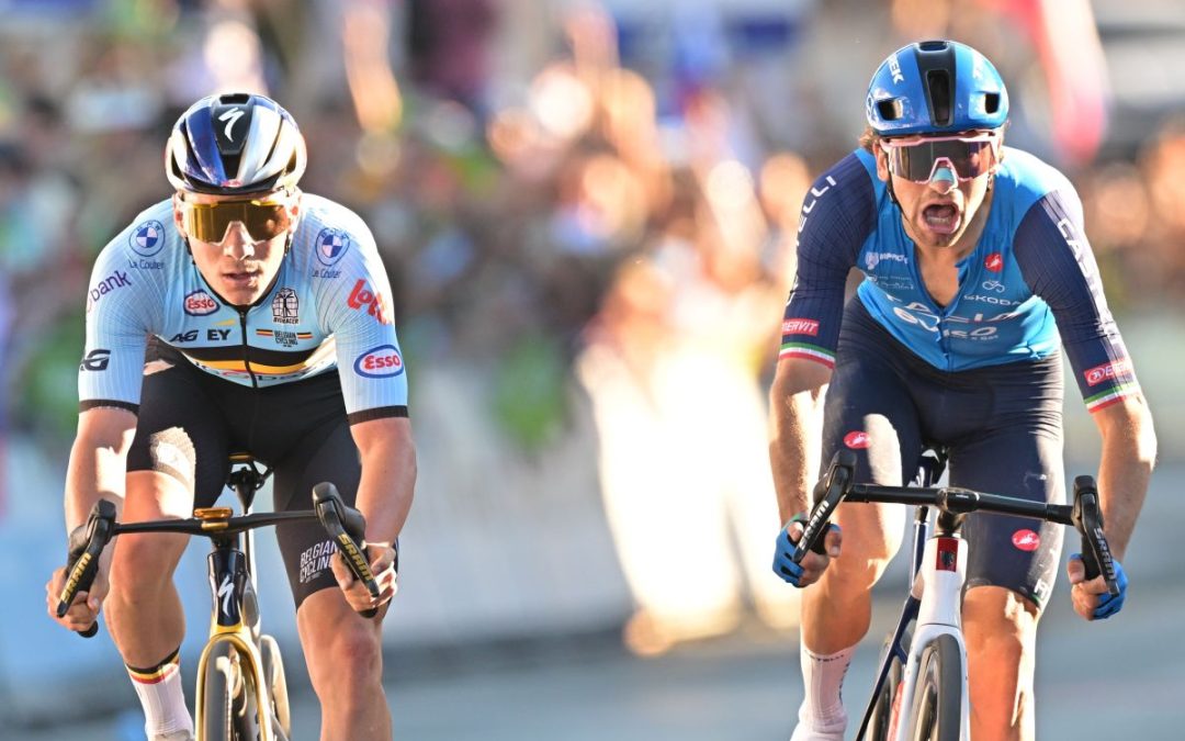 Evenepoel campione d’Europa, beffato per un soffio Ciccone