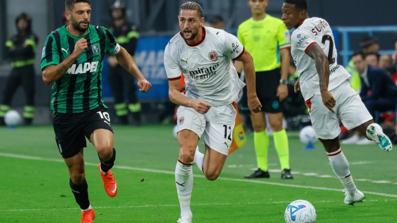 Odenthal risponde a Rabiot, al Mapei Stadium Sassuolo-Milan 1-1