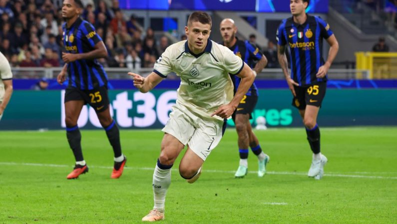 L’Inter stesa a San Siro da Tresoldi e dal Bruges