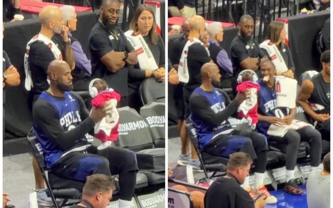 James gioca con una bambina: LeBron versione ‘babysitter’ in Nba