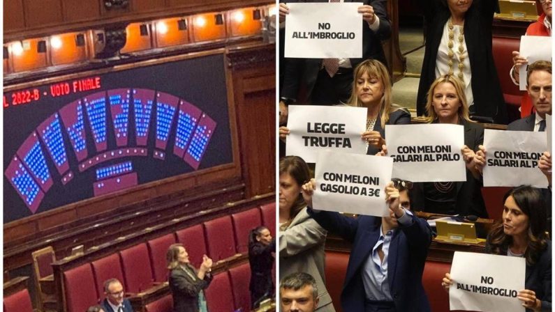 Nuova legge elettorale, via libera definitivo della Camera. Meloni: “Ora italiani potranno scegliere”. Le opposizioni: “Una truffa”