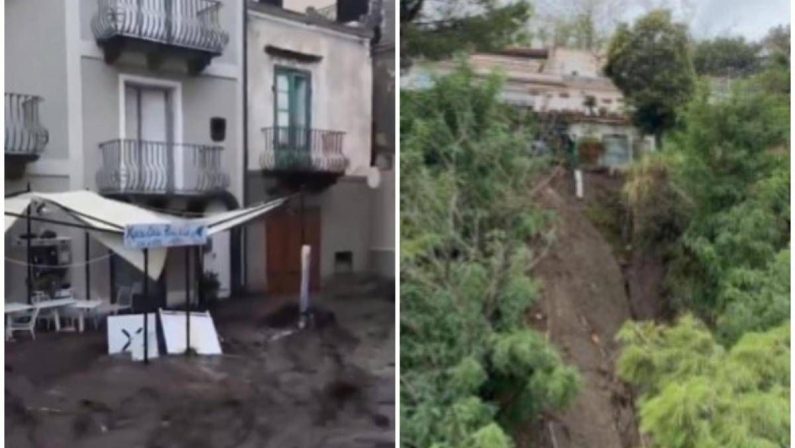 Maltempo sull’Italia, torrenti esondati e case allagate a Lipari. Frana a Mergellina: evacuati tre appartamenti