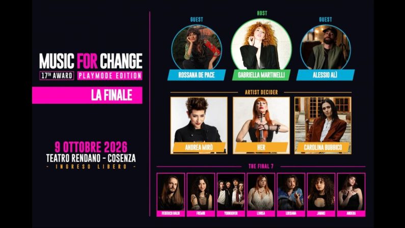 Music for Change 17 th Award, verso la finale al teatro Rendano di Cosenza
